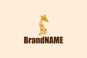 Elegant Giraffe Logo. Perfect for wildlife brand, zoo, kids product, or creative business identity.