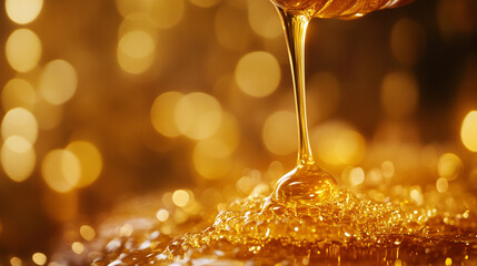 Golden Honey Pouring Sweet Treat Delicious Drizzle