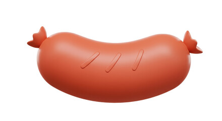 Isolated Cartoon Style Sausage with Lines