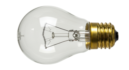 Isolated Traditional Clear Glass Light Bulb