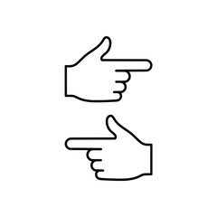 Vector icon illustration of two hands with index fingers pointing in opposite directions. Ideal for conveying the concept of choice, comparison, direction, or emphasis on two different things.