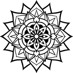 black and white flower mandala