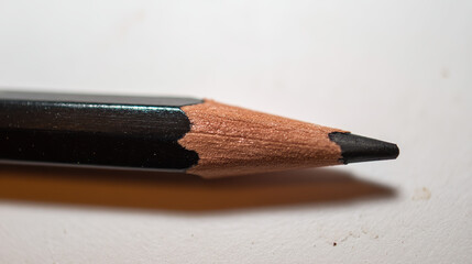 Obraz premium A sharpened pencil rests diagonally on white, symbolizing readiness and precision.