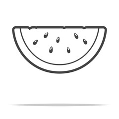 Watermelon slice outline icon transparent vector isolated