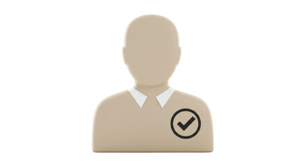 Isolated Verified User Icon Profile with Checkmark