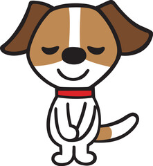 ジャックラッセルテリア犬キャラクター　会釈ポーズ