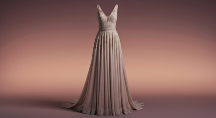 Elegant Dress Displayed on Studio Background Fashion Presentation