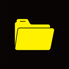 Yellow Folder with Dark Background Icon Illustration for Web Design