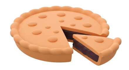 Isolated Piece of Chocolate Pie