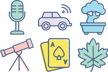 Hobbies and Interest Icon Set