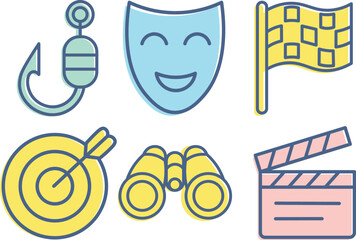 Hobbies and Interest Icon Set