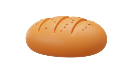 Isolated Loaf of Golden Brown Bread