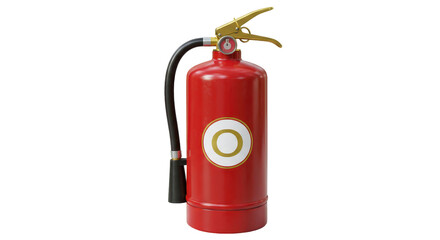 Isolated Red Fire Extinguisher with White Label