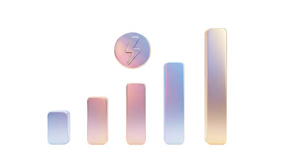 Isolated Holographic Wireless Signal Strength Bars