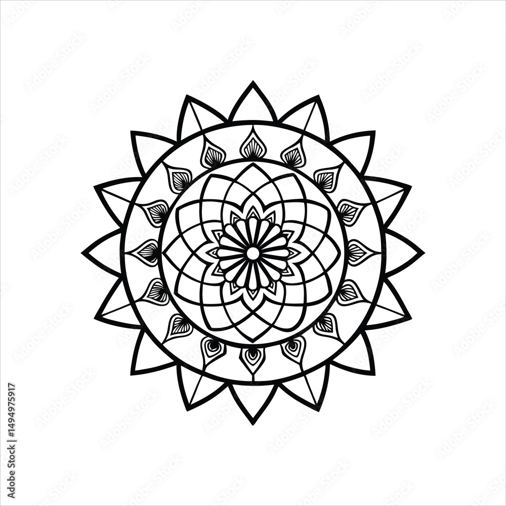 Sticker abstract geometric sphere pattern with a celtic knot symbol design