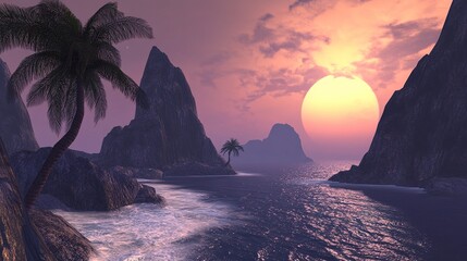 sunset in the mountains