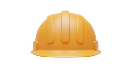 Isolated Glossy Yellow Construction Hard Hat