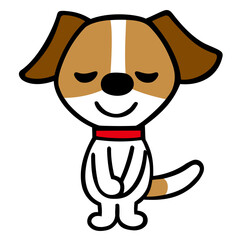 ジャックラッセルテリア犬キャラクター　会釈ポーズ