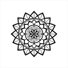 Fototapeta premium Floral abstract round lace ornament pattern vector design