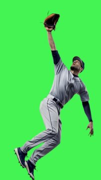 baseball catcher loses ball in green screen