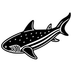 Vapor Whale Shark line art vector