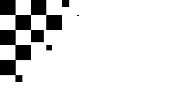 Slow checkered background pattern animation black and white check board motion graphics reveal