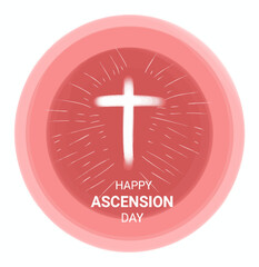 Happy Ascension Day of Jesus Christ in Heaven Vector Illustration. Illustration of the resurrection of Jesus Christ. Messiah's sacrifice for human redemption.