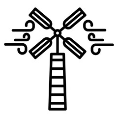 Windmill Vector Icon