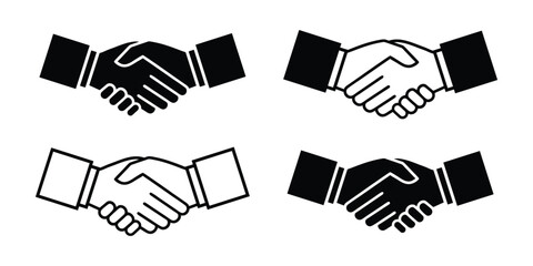 Handshake icon set. Handshakes for Business agreement on transparent background.