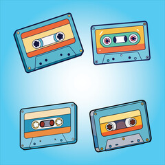 Obraz premium Cassette illustration background