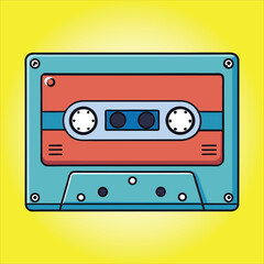 Fototapeta premium Cassette illustration background