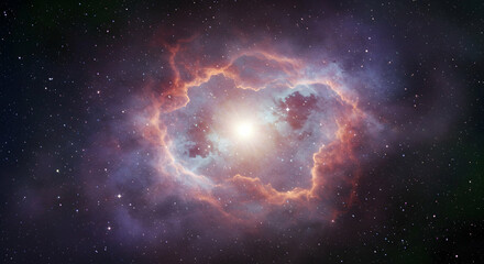 Stunning Cosmic Nebula in Deep Space with Vibrant Colorful Detail