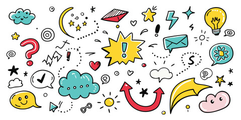   "Hand Drawn Vector Doodles Wide Collection",