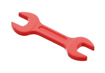 3D Illustration of Red wrench isolated on white background for repair and maintenance work