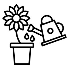 Watering Plants Vector Icon