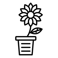 Plant Pot Vector Icon