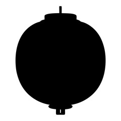 Black Silhouette of a Traditional Asian or Chinese Paper Lantern
