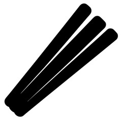 Black and white illustration of three solid, parallel, and rounded rectangles
