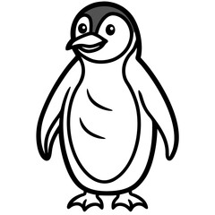 Blizzard Penguin line art vector