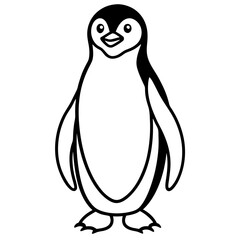 Blizzard Penguin line art vector