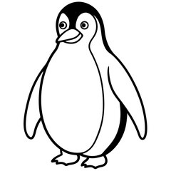 Blizzard Penguin line art vector