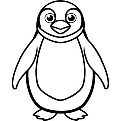 Blizzard Penguin line art vector