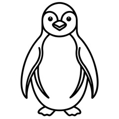 Blizzard Penguin line art vector
