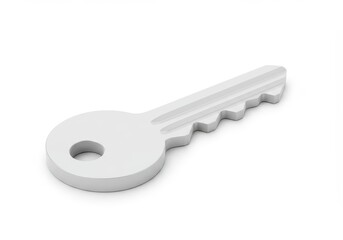 3D Illustration of Silver key isolated on white background, a symbol of security and access