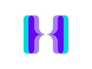 Abstract Overlapping H Letter Logo Design