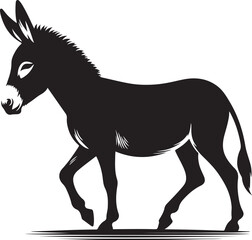 Obraz premium donkey black silhouette vector, donkey icon clip art 