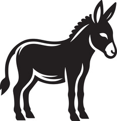 donkey black silhouette vector, donkey icon clip art
