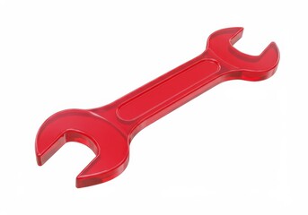 3D Illustration of Red wrench isolated on white background used for tightening bolts