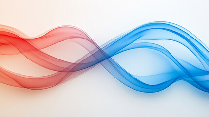 Obraz premium Abstract Waves Flow with Red and Blue Colors on White Background Design Style