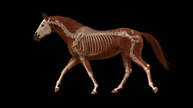 Equine Anatomy Visualization Animated Sequence Showing Skeleton And Muscles